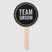 WEDD FOTO PROP Modernes Schwarz-weißes Gold Fächer (Vorderseite)