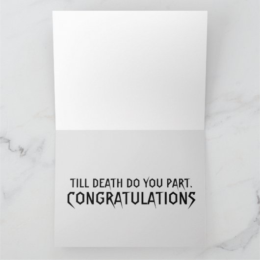 WEDD GRATULATIONS SKELETONS FUNNY GREETING KARTE (Innenseite)