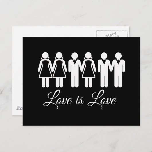 WEDD LIEBE IST LIEBE POSTKARTE (Vorne/Hinten)