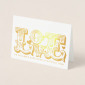 WEDD LIEBE neuverheiratetes Foto Vintage Typografi Folienkarte (Vorderseite)