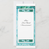 WEDD LIEBE PEACOCK MONOGRAM Aquamarin Weißes Progr (Rückseite)