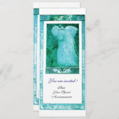 WEDD LIEBE PEACOCK MONOGRAM Aquamarin Weißes Progr (Vorne/Hinten)