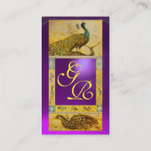 WEDD LIEBE PEACOCK MONOGRAM lila Amethyste Visitenkarte (Rückseite)