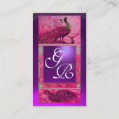 WEDD LIEBE PEACOCK MONOGRAM rosa lila Amethyste Visitenkarte (Rückseite)