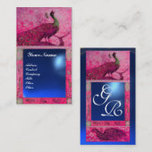 WEDD LIEBE PEACOCK MONOGRAM rosa Saphir Visitenkarte (Vorne/Hinten)