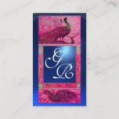 WEDD LIEBE PEACOCK MONOGRAM rosa Saphir Visitenkarte (Rückseite)