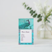 WEDD LIEBE PEACOCKS MONOGRAM Aquamarines Aqua Blue Visitenkarte (Stehend Vorderseite)