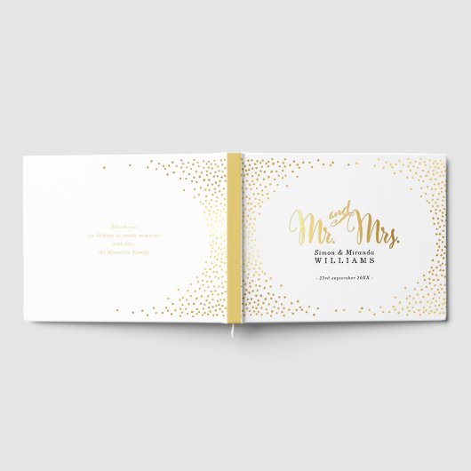 WEDD MEMORY KEEPSAKE Stilvolle Mini-Goldkonfetti Gästebuch (Voll)