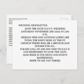 WEDD NEWSLETTER POSTCARD SAVE THE DATE EINLADUNGSPOSTKARTE (Vorne/Hinten)