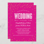 WEDD niedlicher Glitzer Konfetti hellrosa Einladung (Vorne/Hinten)