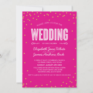 WEDD niedlicher Glitzer Konfetti hellrosa Einladung