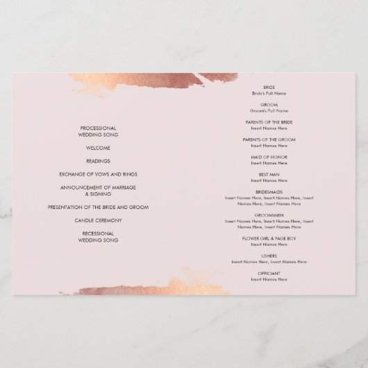 WEDD PROGRAMM Pinsel Rose Gold Rosa (Rückseite)
