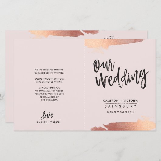 WEDD PROGRAMM Pinsel Rose Gold Rosa (Vorne/Hinten)