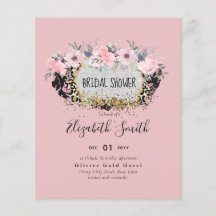 WEDD - Silver Rosegold Floral Girly Glitzer