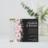 WEDD - Silver Rosegold Floral Girly Glitzer (Stehend Vorderseite)