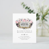 WEDD - Silver Rosegold Floral Girly Glitzer (Stehend Vorderseite)