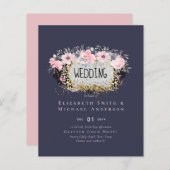 WEDD - Silver Rosegold Floral Girly Glitzer (Vorne/Hinten)