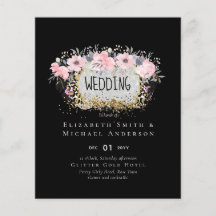 WEDD - Silver Rosegold Floral Girly Glitzer