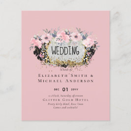 WEDD - Silver Rosegold Floral Girly Glitzer
