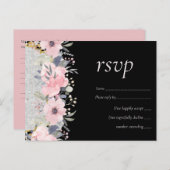 WEDD - Silver Rosegold Floral Girly Glitzer Postkarte (Vorne/Hinten)