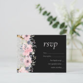 WEDD - Silver Rosegold Floral Girly Glitzer Postkarte (Stehend Vorderseite)