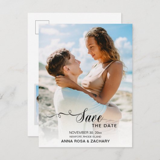 *~* WEDD SPEICHERN - QR-Code Website AR6 Postkarte (Vorne/Hinten)