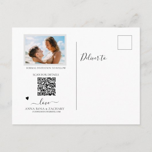 *~* WEDD SPEICHERN - Website QR Code AR6 P Postkarte (Rückseite)