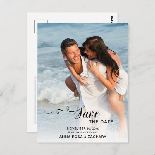 *~* WEDD SPEICHERN - Website QR Modernes AR6 Postkarte (Vorne/Hinten)