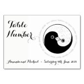 WEDD TISCHNUMMER CARD. b/w taucht YinYang (Vorderseite)