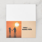 WEDD TROPICAL BEACH SUNSET Klappte Platzkarten (Außenseite Aufgefaltet)