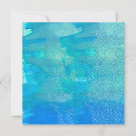WEDD Watercolor Beach Tropical Blue Einladung (Rückseite)