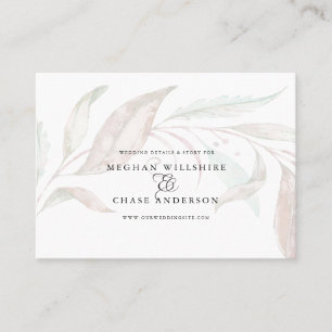 WEDD-WEBSITE   Sheer Watercolor Wispy Foliage Visitenkarte