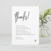 WEDDANKS Foto bearbeitet moderne Nachricht Einladung (Stehend Vorderseite)