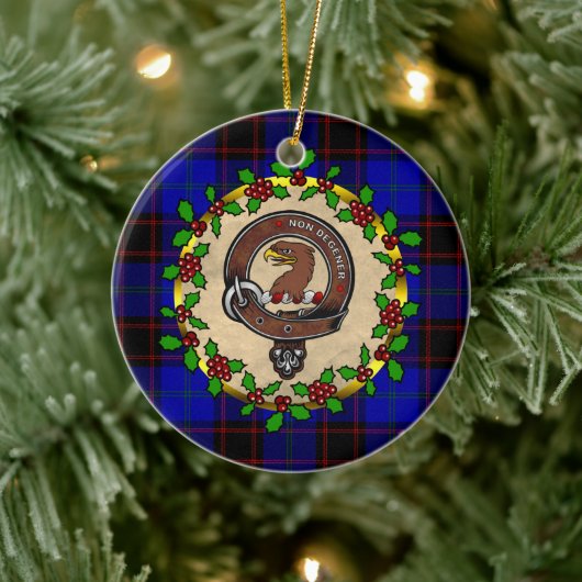 Wedderburn Abzeichen/Tartan Personalisiert Keramik Ornament (Baum)