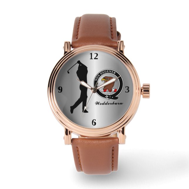 Wedderburn Clan Abzeichen (Seine) Armbanduhr (Vorderseite)
