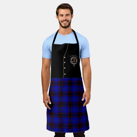 Wedderburn Clan Abzeichen & Tartan Kilt Schürze (Getragen)