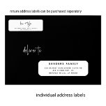 Wedding 24 Gastadresse ROUNDED, weiße Labels<br><div class="desc">Personalisierte minimale individuelle Hochzeitsgäste adressieren weiße Labels (24 Empfänger) mit ROUNDED CORNERS für Einladungsmailings,  mit trendiger,  moderner minimalistischer Typografie in klassischer Schwarz/Weiß.       Die Größe eines Etiketts beträgt cca 4, 2 x 1, 7 Zoll für ein 14 x 14 Zoll Blatt (Extra-Large)</div>