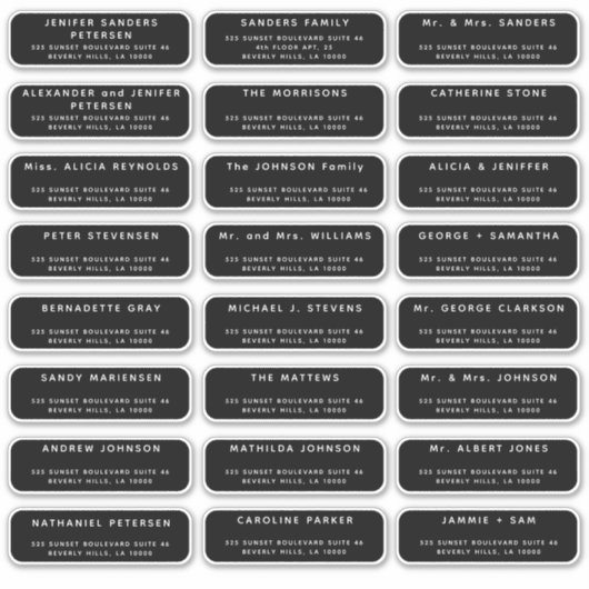 Wedding 24 Gastadresse RUNDED Black Label (Vorderseite)