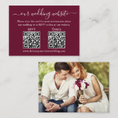 Wedding 2 QR UAWG Details Foto Burgundy Begleitkarte (Vorne/Hinten)