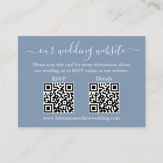 Wedding 2 QR UAWG Details Foto Dusty Blue Begleitkarte (Vorderseite)