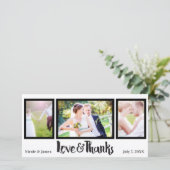 Wedding 3 Foto Liebe & Danke Script Vielen Dank (Stehend Vorderseite)