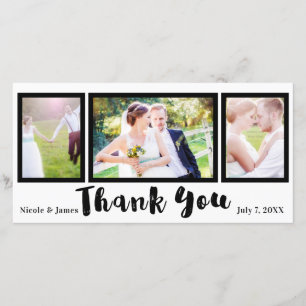 Wedding 3 Foto Picture Black Modern Vielen Dank Dankeskarte