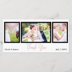 Wedding 3 Foto Picture Pink Rose Gold Vielen Dank Dankeskarte