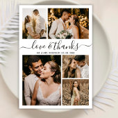 Wedding 5 Foto Collage Liebe und vielen Dank Postkarte