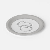 Wedding 7" Paper Teller - Zwei Herzen (Schrägansicht)