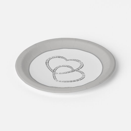 Wedding 7" Paper Teller - Zwei Herzen (Schrägansicht)