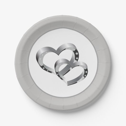 Wedding 7" Paper Teller - Zwei Herzen (Vorderseite)