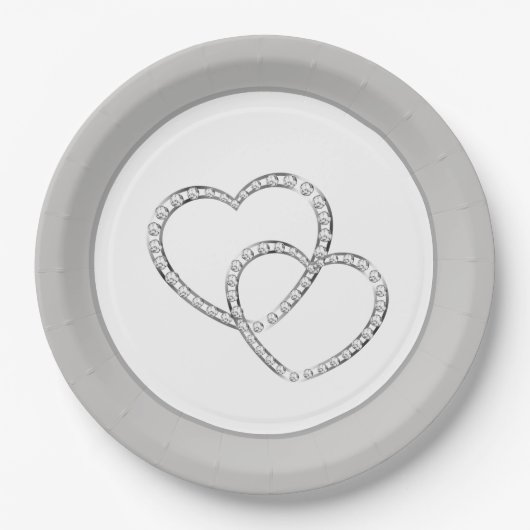 Wedding 9" Paper Teller - Zwei Herzen (Vorderseite)