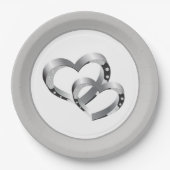 Wedding 9" Paper Teller - Zwei Herzen (Vorderseite)