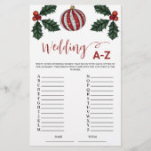 Wedding A-Z Winter Bridal Game (Vorderseite)